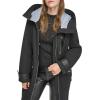imageAndrew Marc Womens Gemas Hooded Transitional Water Resistant Parka Trench CoatBlack