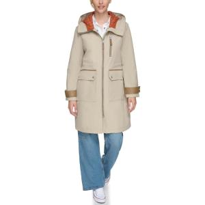 imageAndrew Marc Womens Gemas Hooded Transitional Water Resistant Parka Trench CoatAntler