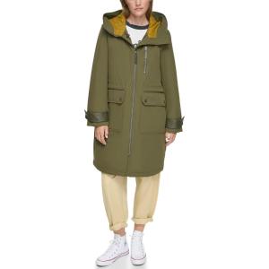 imageAndrew Marc Womens Gemas Hooded Transitional Water Resistant Parka Trench CoatArtichoke