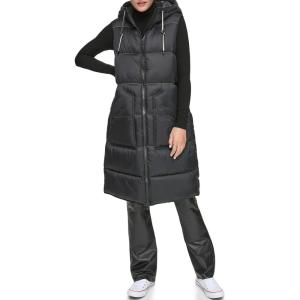 imageAndrew Marc Womens Kerr Long Quilted Puffer VestBlack