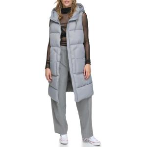 imageAndrew Marc Womens Kerr Long Quilted Puffer VestCement