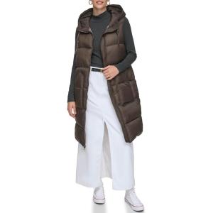imageAndrew Marc Womens Kerr Long Quilted Puffer VestChocolate