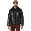 imageAndrew Marc Mens Faux Leather Sherling JacketBlack Cadman