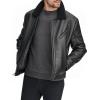 imageAndrew Marc Mens Faux Leather Sherling JacketBlack Maxton