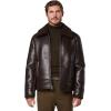 imageAndrew Marc Mens Faux Leather Sherling JacketBrown Cadman
