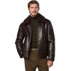 imageAndrew Marc Mens Faux Leather Sherling JacketBrown Cadman