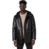 imageAndrew Marc Mens Faux Leather Sherling JacketHooded Black
