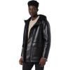 imageAndrew Marc Mens Faux Leather Sherling JacketHooded Black