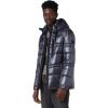 imageAndrew Marc Mens Full Length Puffer JacketMid Length High Shine Asphalt