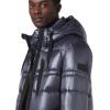 imageAndrew Marc Mens Full Length Puffer JacketMid Length High Shine Asphalt