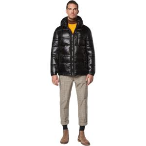 imageAndrew Marc Mens Full Length Puffer JacketMid Length High Shine Black