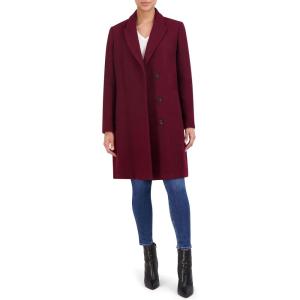 imageCole Haan Womens Asymmetrical Lapel CoatBordeaux