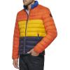 imageTommy Hilfiger Mens Ultra Loft Lightweight Packable Puffer Jacket Standard and Big ampamp TallOrangeYellowMidnight Colorblock