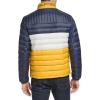 imageTommy Hilfiger Mens Ultra Loft Lightweight Packable Puffer Jacket Standard and Big ampamp TallYellowNavy Colorblock