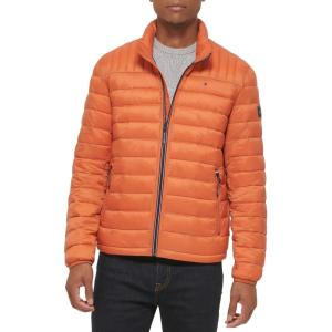 imageTommy Hilfiger Mens Ultra Loft Lightweight Packable Puffer Jacket Standard and Big ampamp TallBurnt Orange