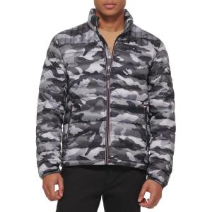 imageTommy Hilfiger Mens Ultra Loft Lightweight Packable Puffer Jacket Standard and Big ampamp TallGrey Camouflage