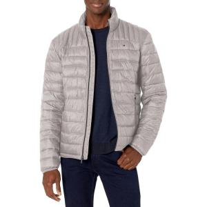 imageTommy Hilfiger Mens Ultra Loft Lightweight Packable Puffer Jacket Standard and Big ampamp TallHeather Cement