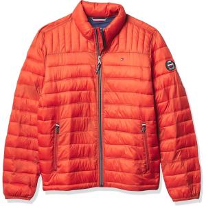 imageTommy Hilfiger Mens Ultra Loft Lightweight Packable Puffer Jacket Standard and Big ampamp TallOrange Burst