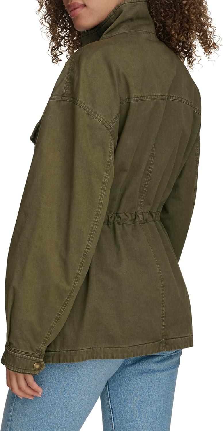 imageLevis Womens 4Pocket Stand Collar Military JacketOlive Night