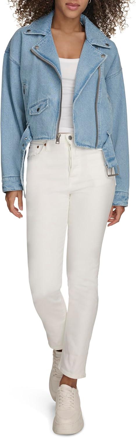 imageLevis Womens Cropped Denim MotoLight Wash Denim