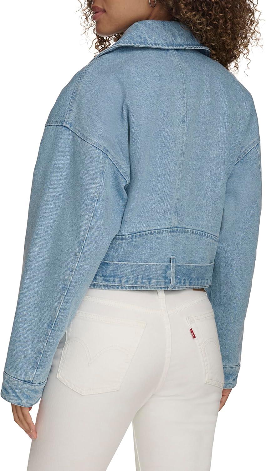 imageLevis Womens Cropped Denim MotoLight Wash Denim