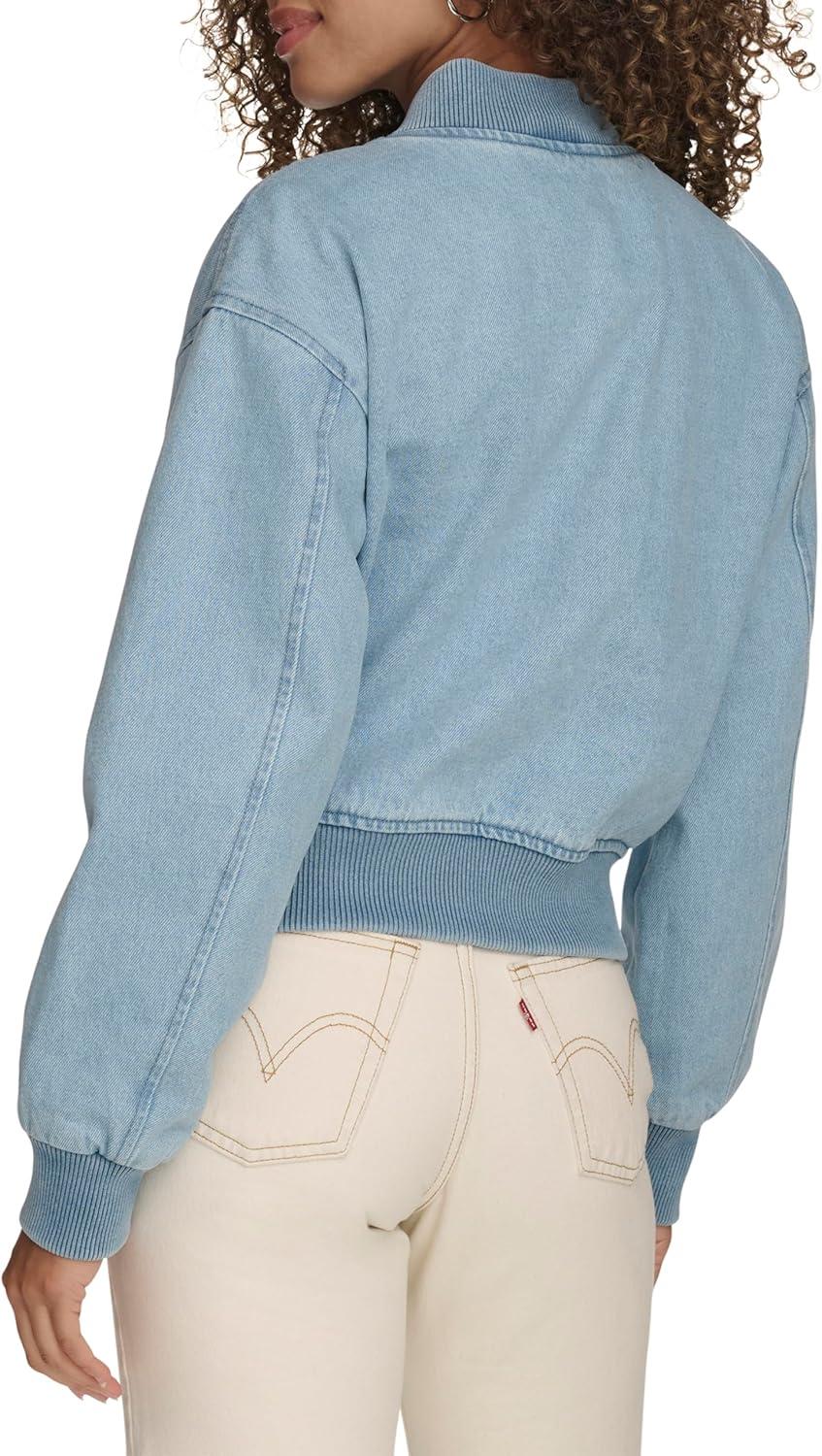 imageLevis Womens Varsity Bomber JacketLight Wash Denim