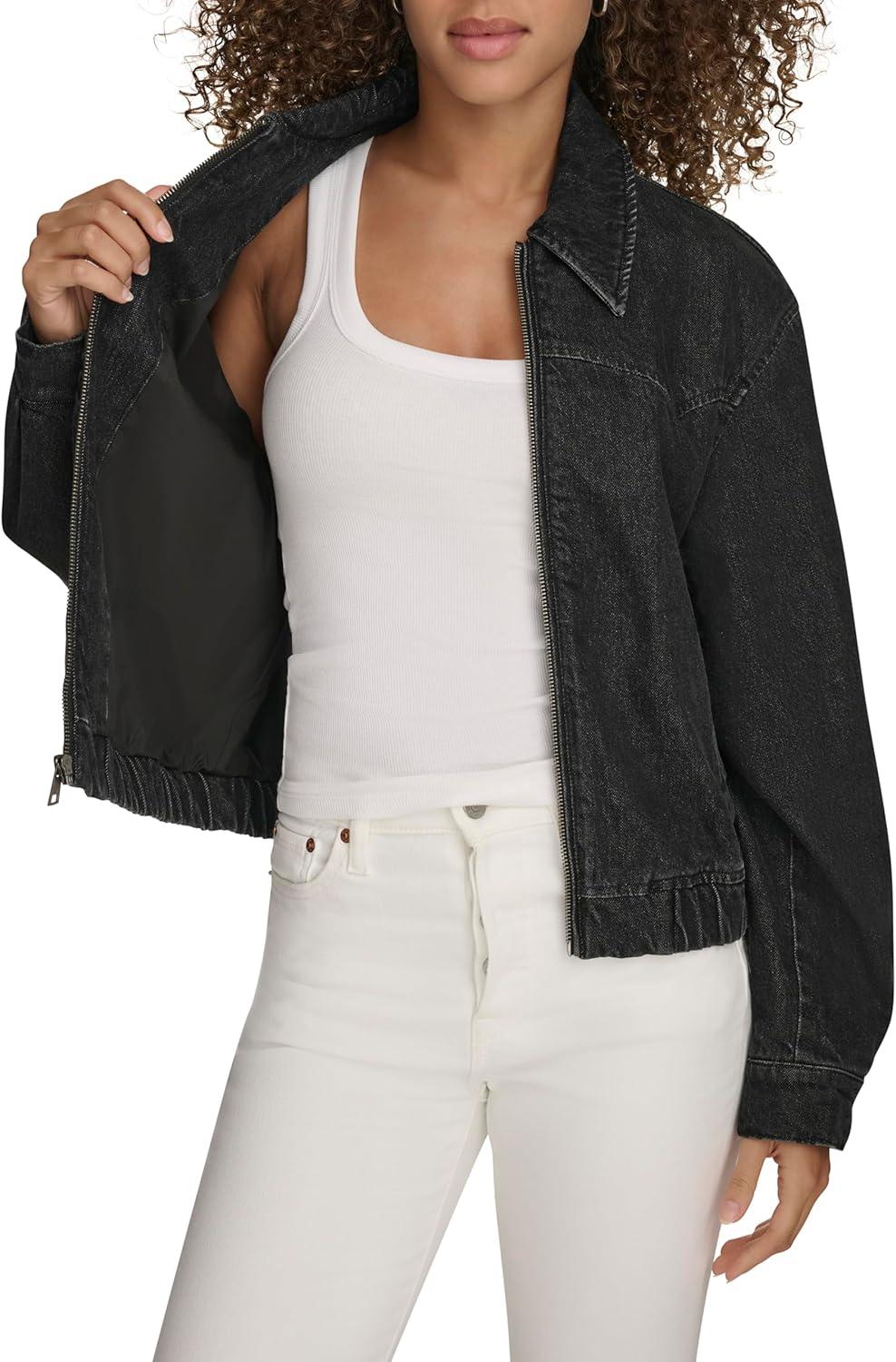 imageLevis Womens Western Denim BomberBlack Wash Denim