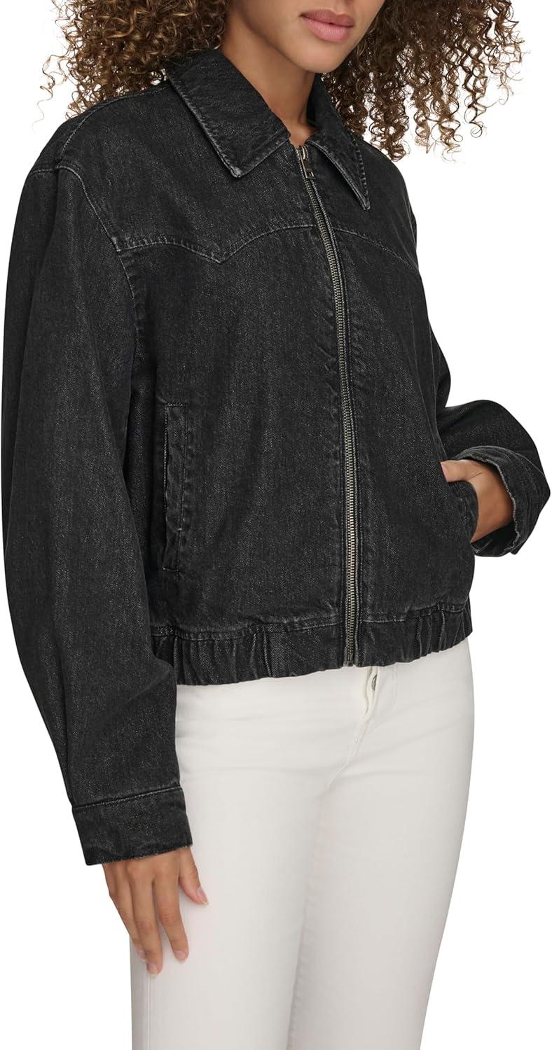imageLevis Womens Western Denim BomberBlack Wash Denim
