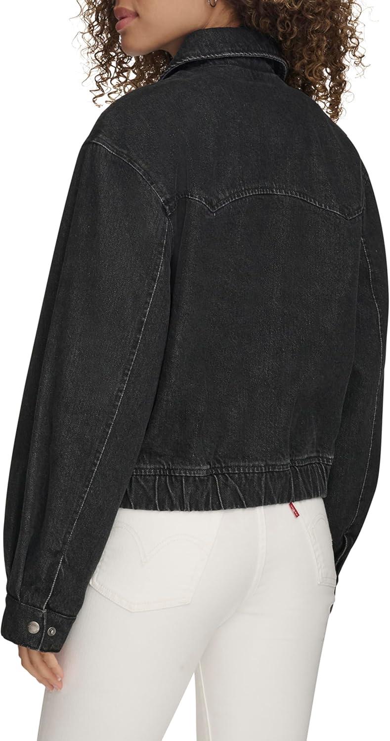 imageLevis Womens Western Denim BomberBlack Wash Denim