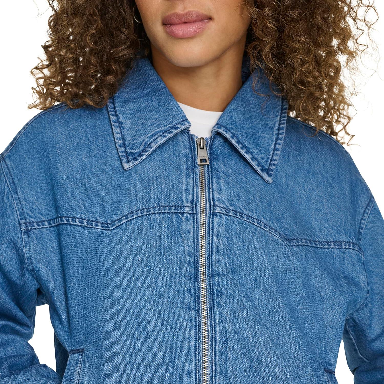 imageLevis Womens Western Denim BomberMedium Wash Denim
