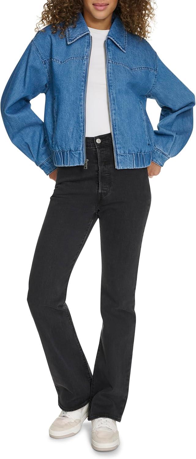 imageLevis Womens Western Denim BomberMedium Wash Denim