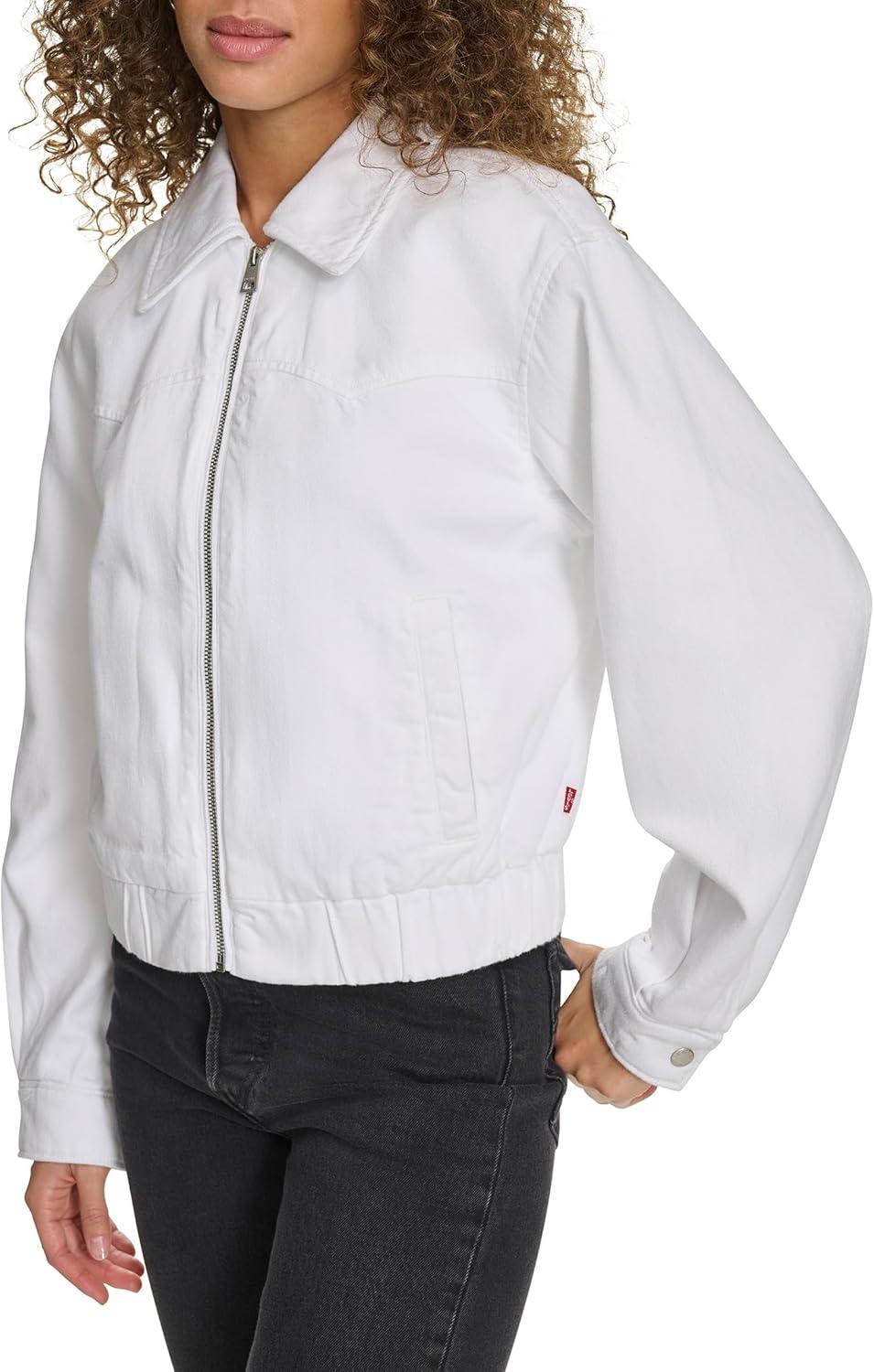 imageLevis Womens Western Denim BomberWhite Wash Denim