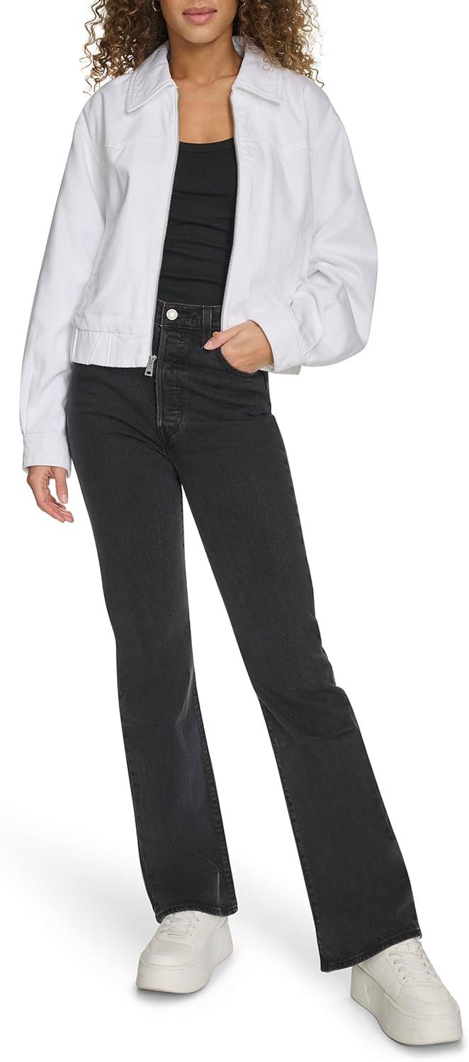 imageLevis Womens Western Denim BomberWhite Wash Denim