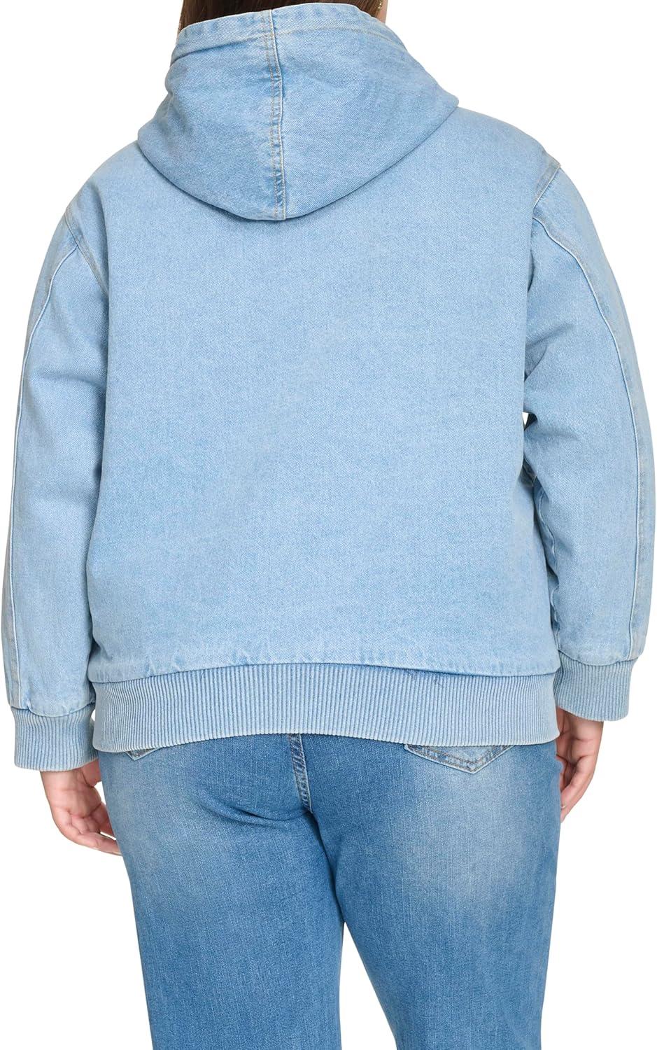 imageLevis Womens Workwear Hoody BomberLight Wash Denim Filled