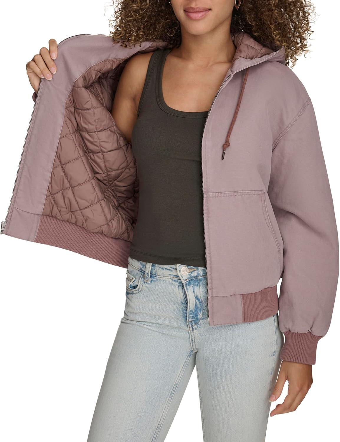 imageLevis Womens Workwear Hoody BomberPurple Dove Filled