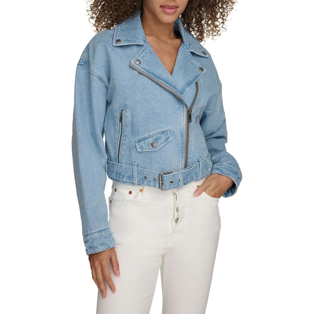 imageLevis Womens Cropped Denim MotoLight Wash Denim