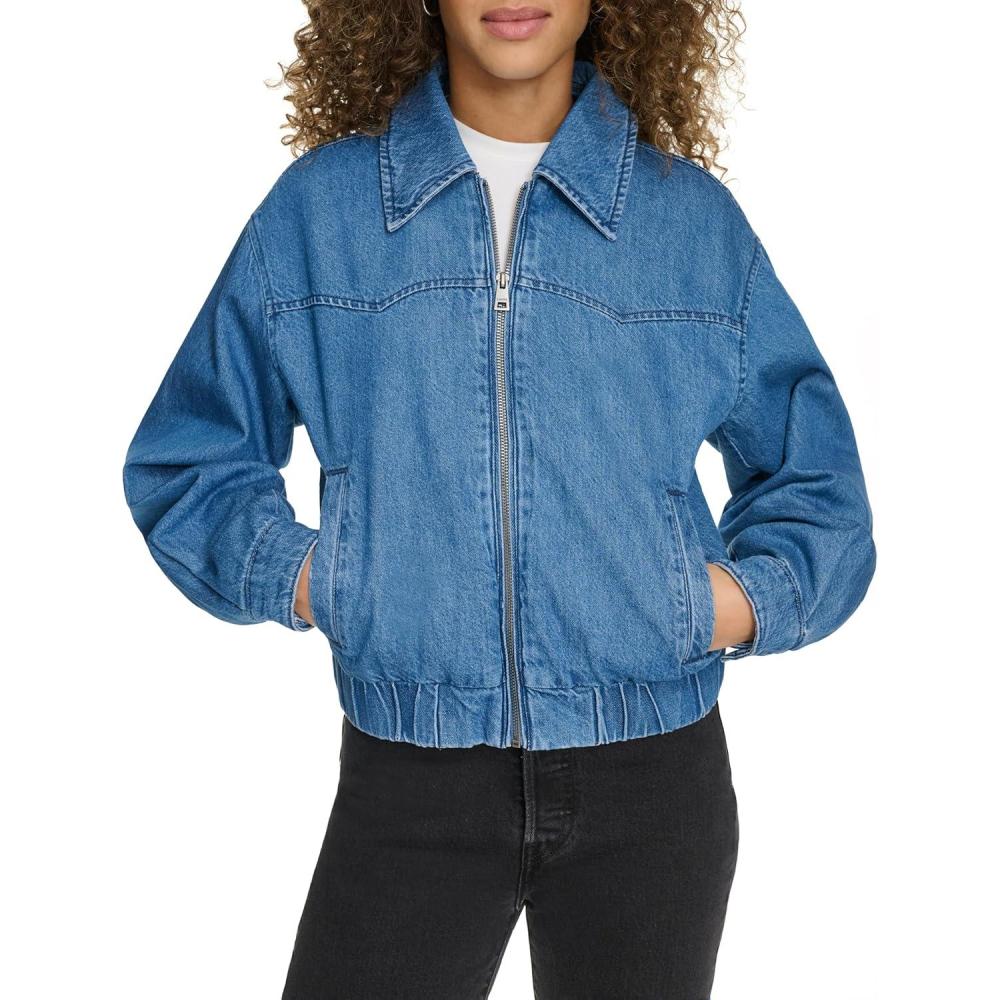 imageLevis Womens Western Denim BomberMedium Wash Denim