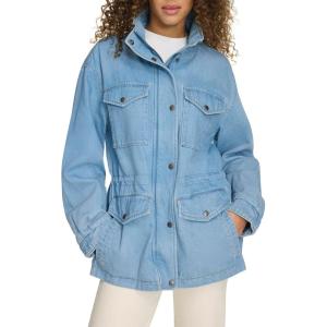 imageLevis Womens 4Pocket Stand Collar Military JacketLight Wash Denim