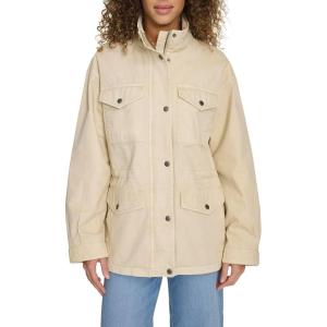 imageLevis Womens 4Pocket Stand Collar Military JacketOatmeal