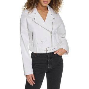 imageLevis Womens Cropped Denim MotoWhite Wash Denim