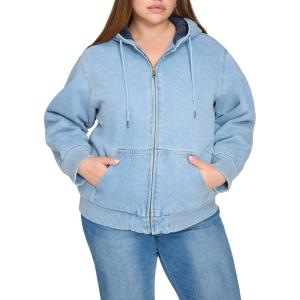 imageLevis Womens Workwear Hoody BomberLight Wash Denim Filled