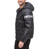 imageDKNY Mens Water Resistant Ultra Loft Hooded Logo Puffer Jacket Standard and Big ampamp TallBlack