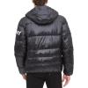 imageDKNY Mens Water Resistant Ultra Loft Hooded Logo Puffer Jacket Standard and Big ampamp TallNew Black