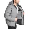 imageDKNY Mens Water Resistant Ultra Loft Hooded Logo Puffer Jacket Standard and Big ampamp TallNew Heather Grey