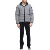 imageDKNY Mens Water Resistant Ultra Loft Hooded Logo Puffer Jacket Standard and Big ampamp TallReflective