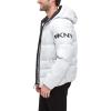 imageDKNY Mens Water Resistant Ultra Loft Hooded Logo Puffer Jacket Standard and Big ampamp TallSilver