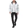 imageDKNY Mens Water Resistant Ultra Loft Hooded Logo Puffer Jacket Standard and Big ampamp TallSilver