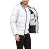 imageDKNY Mens Water Resistant Ultra Loft Hooded Logo Puffer Jacket Standard and Big ampamp TallSilver