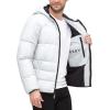 imageDKNY Mens Water Resistant Ultra Loft Hooded Logo Puffer Jacket Standard and Big ampamp TallUltra Loft Silver