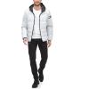 imageDKNY Mens Water Resistant Ultra Loft Hooded Logo Puffer Jacket Standard and Big ampamp TallUltra Loft Silver
